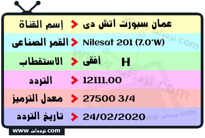 تردد قناة عمان سبورت اتش دي على القمر نايل سات 201 7 غرب 2024
